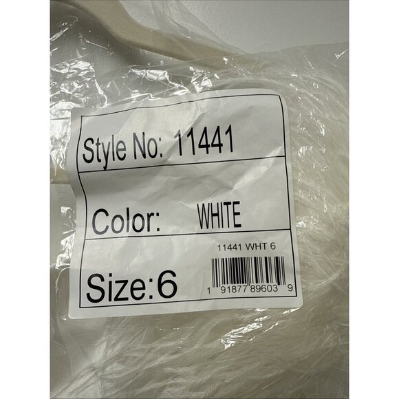 MAC DUGGAL Size 6 White 11441 Feather Off The Shoulder Gown Dress Wedding Bride - Picture 12 of 12